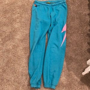Aviator nation sweatpants, blue and pink, size medium